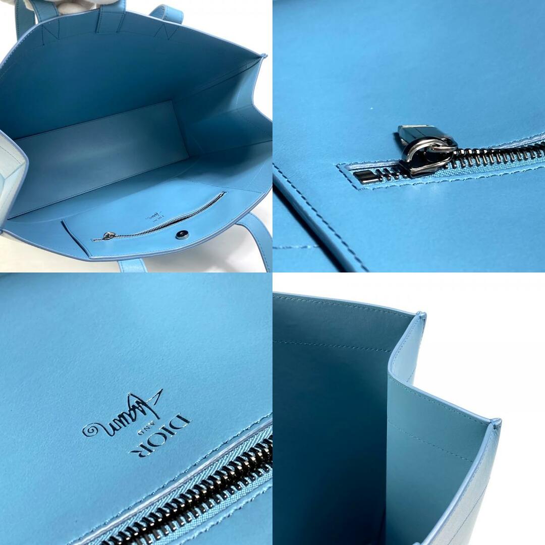 ディオール Dior ショーンステューシーコラボ ロゴ  カバン ハンドバッグ トートバッグ レザー ブルー