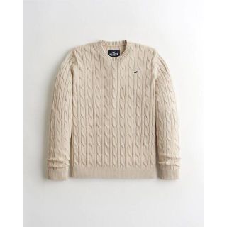 ホリスター(Hollister)の【ちばこ様専用】ラスト1着☆ホリスター メンズワンポイントケーブルニット☆M(ニット/セーター)