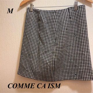 コムサイズム(COMME CA ISM)の美品★COMMECAISM★ブラック＆ホワイト千鳥格子タイトスカート★★M(ひざ丈スカート)