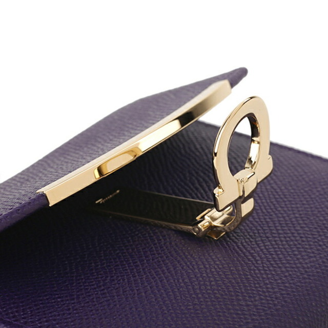 新品 フェラガモ FERRAGAMO 2つ折り財布 スモールウォレット パープル 紫
