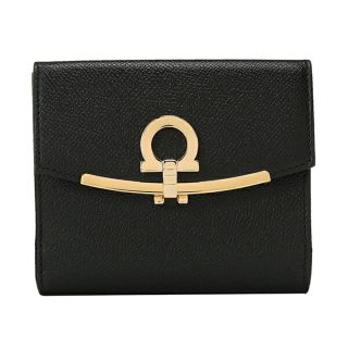 フェラガモ(Ferragamo)の新品 フェラガモ FERRAGAMO 2つ折り財布 ウォレット ブラック 黒(財布)