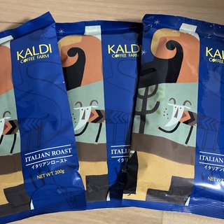 カルディ(KALDI)のカルディ　コーヒー粉　イタリアンロースト３袋　200g  中挽　コーヒー豆　新品(コーヒー)