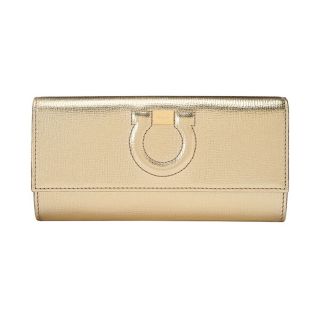 フェラガモ(FERRAGAMO)の新品 フェラガモ FERRAGAMO 長財布 ウォレット ゴールド 金(財布)