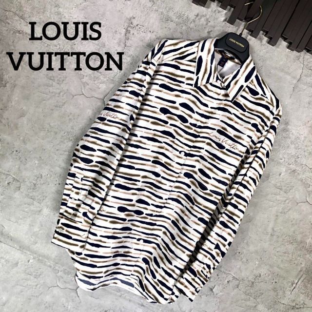 LOUIS VUITTON』ヴィトン (38) 総柄シルクシャツ / ブラウス 高い素材