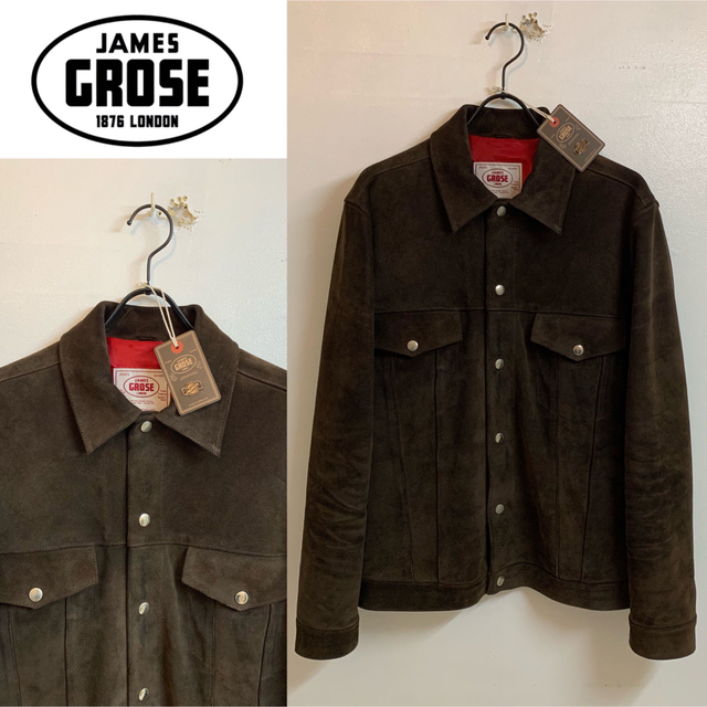 JAMES GROSE ENGLAND製 SUEDE TRUCKER 茶 38