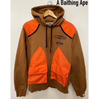 アベイシングエイプ(A BATHING APE)のA Bathing Apeアベイシングエイプ　プルオーバーパーカー　ブラウン L(パーカー)