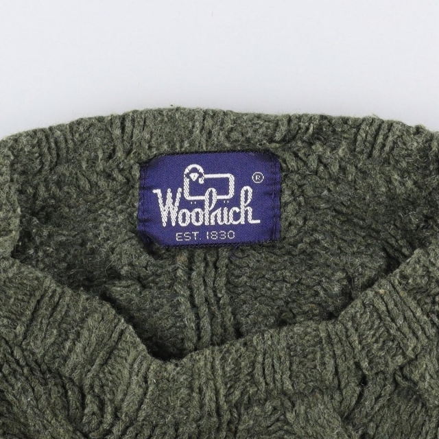 80年代 ウールリッチ WOOLRICH ケーブル編み ウールニットセーター メンズM ヴィンテージ /eaa296777