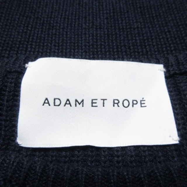 Adam et Rope'(アダムエロぺ)のアダムエロペ ニット セーター ラウンドネック 長袖 ラグラン コットン F 紺 レディースのトップス(ニット/セーター)の商品写真