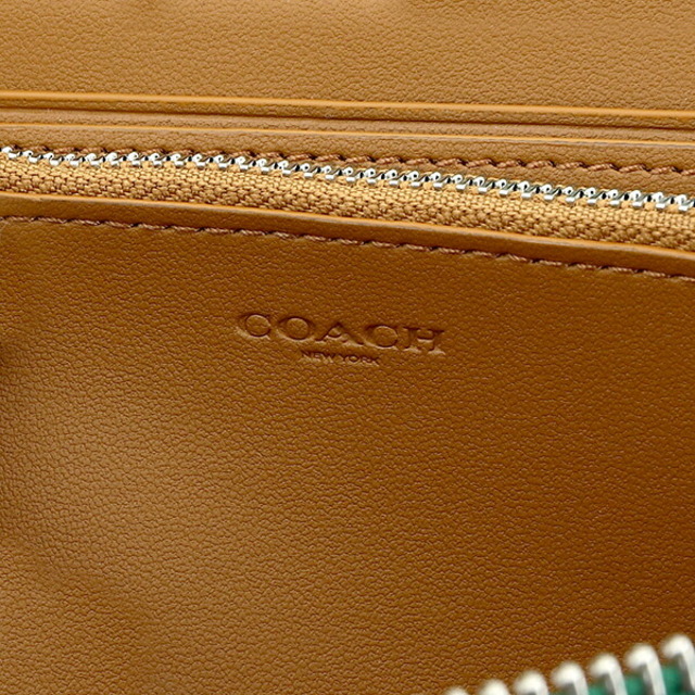 COACH(コーチ)の新品 コーチ COACH 長財布(ラウンドファスナー) LONG ZIP AROUND WALLET グリーン シルバー レディースのファッション小物(財布)の商品写真