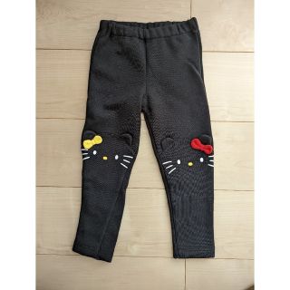 【新品】キティちゃん　裏起毛パンツ　ブラック　１００(パンツ/スパッツ)