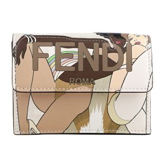 フェンディ(FENDI)の新品 フェンディ FENDI 3つ折り財布 ローマ ホワイト 白 マルチ(財布)