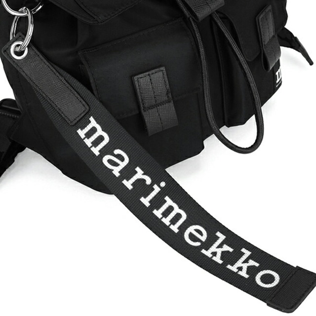 オープンポケット×1外側新品 マリメッコ Marimekko リュックサック EVERYTHING BACKPACK S SOLID ブラック