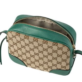 国産】 GUCCI グッチ ショルダーバッグ GGキャンバス×レザー