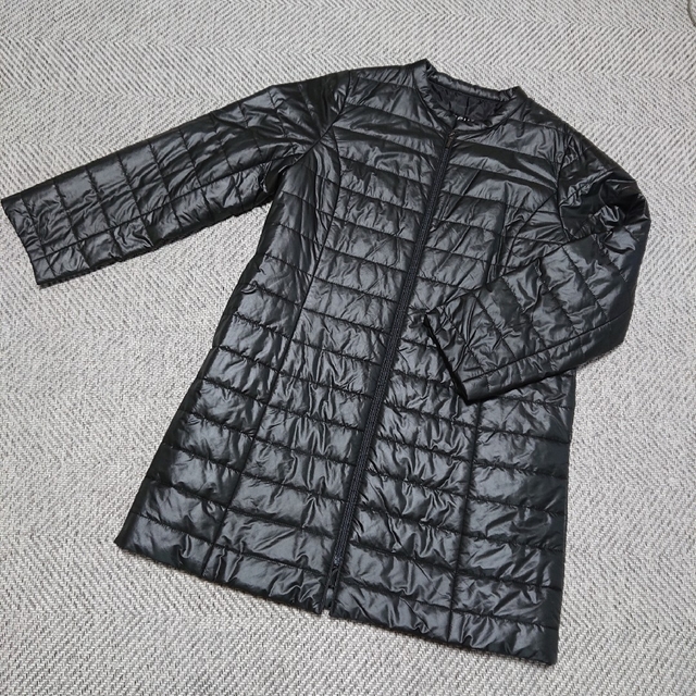 ECOH エコー コート ロング 黒 ブラック 中綿 レディースのジャケット/アウター(ロングコート)の商品写真