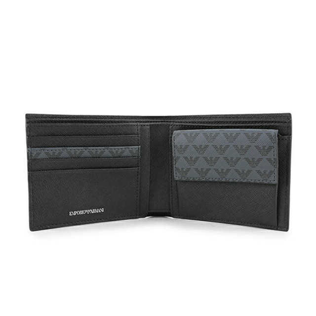 新品 アルマーニ EMPORIO ARMANI 2つ折り財布 ネロ 3