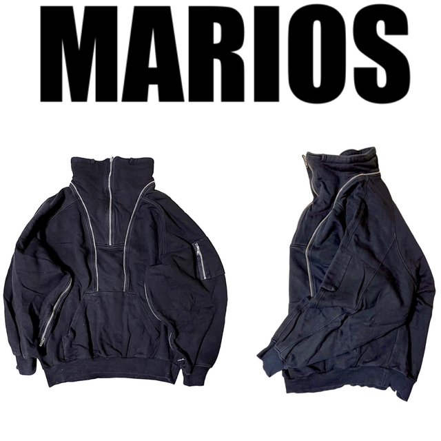 MARIOS(マリオス)のMARIOS 変形ジップデザイントレーナー　ポーランド製　太アーム　ハーフジップ メンズのトップス(スウェット)の商品写真