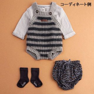 キャラメルベビー&チャイルド(Caramel baby&child )の【新品同様】tocoto vintage ストライプ柄ニットロンパース 9M(ロンパース)