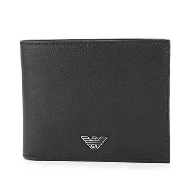 Emporio Armani(エンポリオアルマーニ)の新品 アルマーニ EMPORIO ARMANI 2つ折り財布 ネロ メンズのファッション小物(折り財布)の商品写真