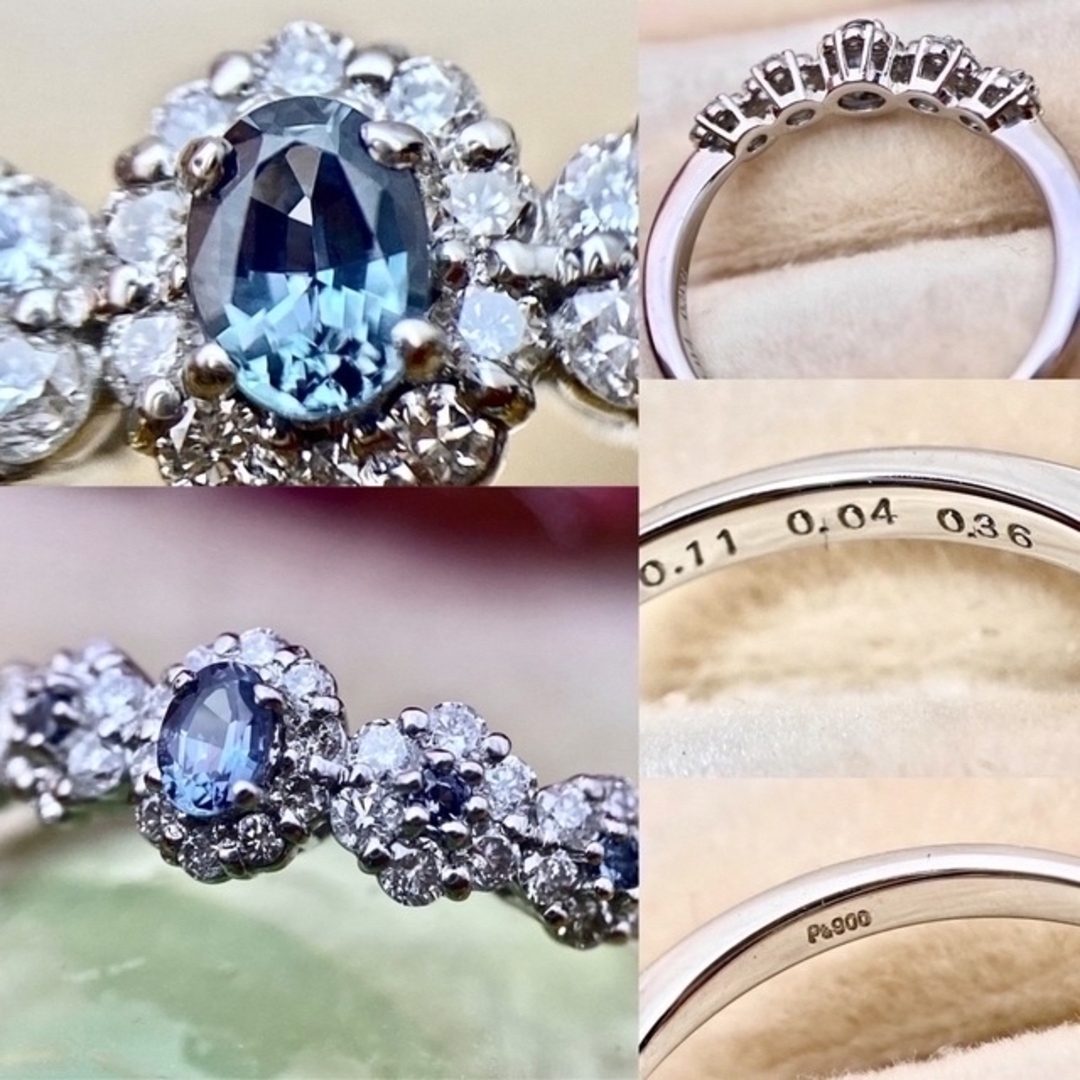 鑑別書付き✨キラッキラ✨人気のデザイン✨天然アレキサンドライトダイヤモンドリング レディースのアクセサリー(リング(指輪))の商品写真