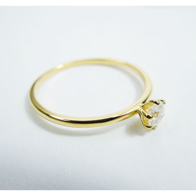 約14号 K18GP ゴールド モアサナイト 1粒リング 指輪 リング 新品 レディースのアクセサリー(リング(指輪))の商品写真