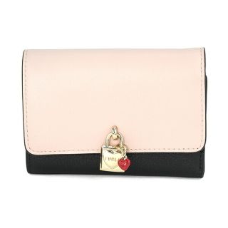 フルラ(Furla)の新品 フルラ FURLA 3つ折り財布 ラブリー S COMPACT TRIFOLD WALLET ピンク ブラック(財布)