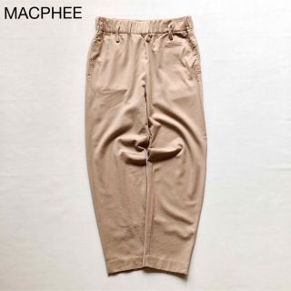 マカフィー(MACPHEE)の498マカフィー楽ちんウエストゴムストレッチウールパンツ38ベージュ日本製(カジュアルパンツ)