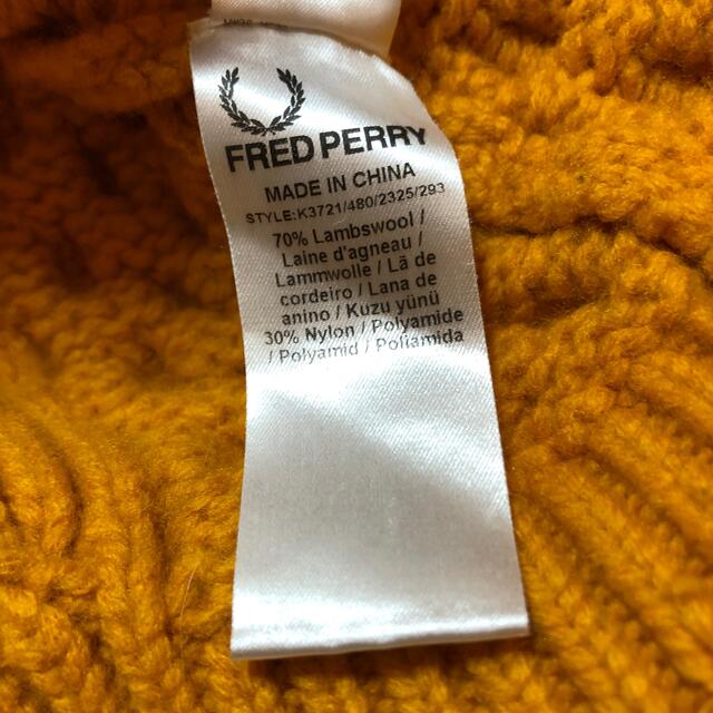 FRED PERRY(フレッドペリー)のフレッドペリー カーディガン ケーブルニット セーター 黄色 イエロー M相当 メンズのトップス(カーディガン)の商品写真