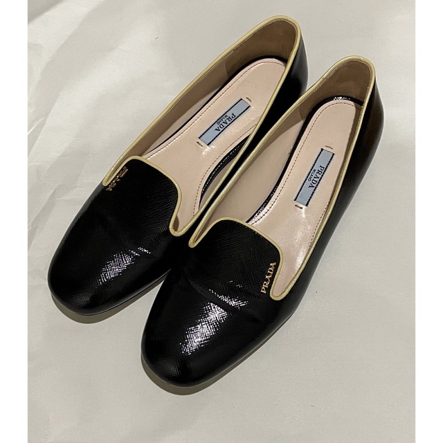 プラダ PRADA フラットシューズ 24cm ブラック 黒 低価格の vivacf.net