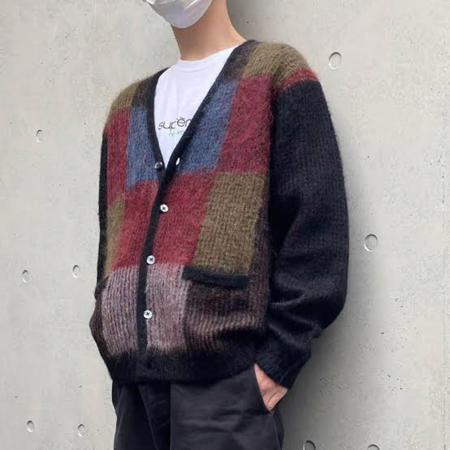 Supreme◇22SS/Brushed Grid Cardigan/カーディガン(厚手)/S/ナイロン ...