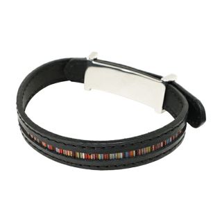 ポールスミス(Paul Smith)の新品 ポールスミス PAUL SMITH ブレスレット LEATHER BRACELET ブラック 黒(ブレスレット)