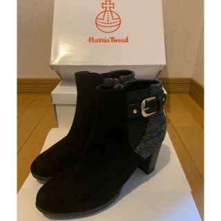 ハリスツイード(Harris Tweed)の【美品】ハリスツイード　ショートブーツ(ブーツ)