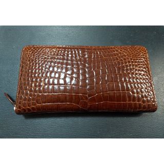 クロコダイル(Crocodile)の美品★シャイニングクロコダイル★センター取り(長財布)