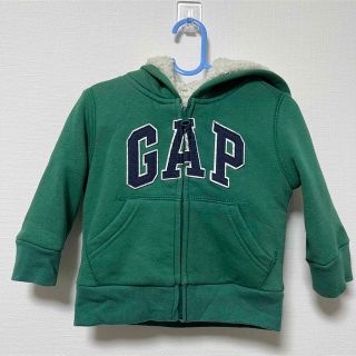 ギャップ(GAP)のGAP パーカー　グリーン　子供服　ベビー　モコモコ(ジャケット/上着)