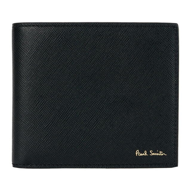 新品 ポールスミス PAUL SMITH 2つ折り財布 BILLFOLD AND COIN WALLET ブラック約95×105×2本体重量