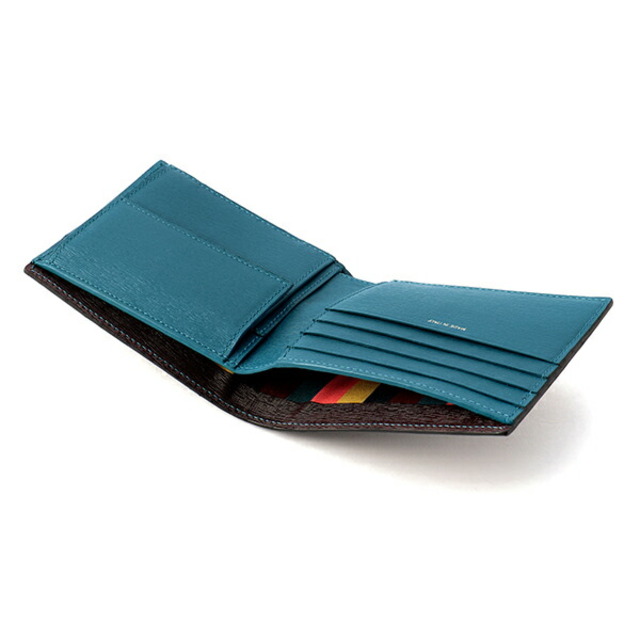 新品 ポールスミス PAUL SMITH 2つ折り財布 BILLFOLD AND COIN WALLET ブルー 3