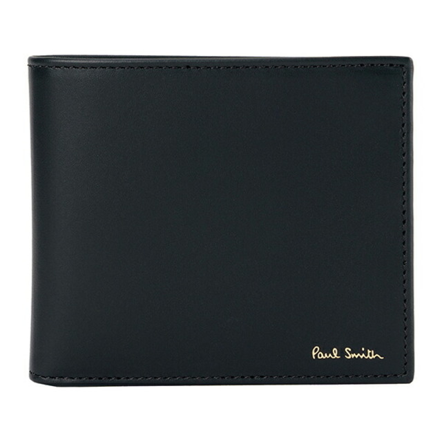 新品 ポールスミス PAUL SMITH 2つ折り財布 BILLFOLD AND COIN WALLET ブラック