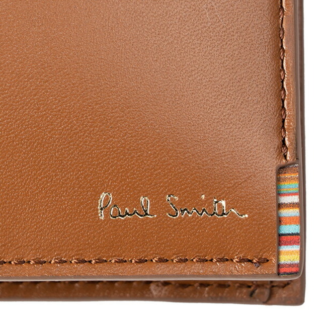 新品 ポールスミス PAUL SMITH 2つ折り財布 BILLFOLD AND COIN WALLET タン