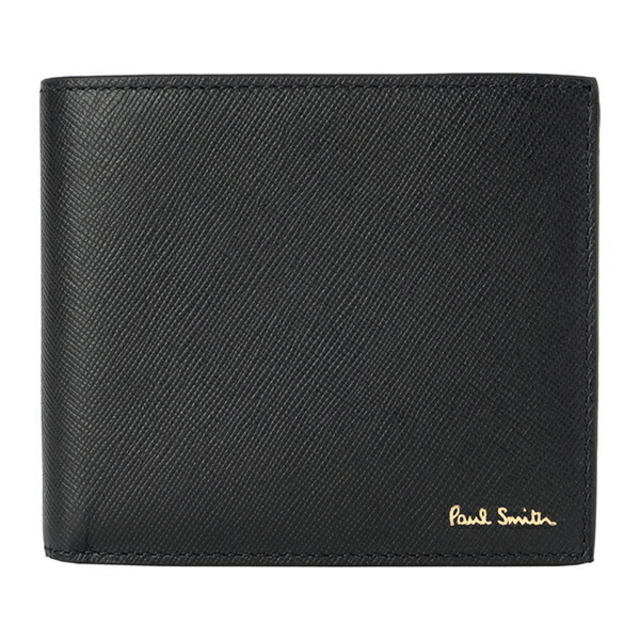 新品 ポールスミス PAUL SMITH 2つ折り財布 BILLFOLD AND COIN WALLET ブラックメンズ