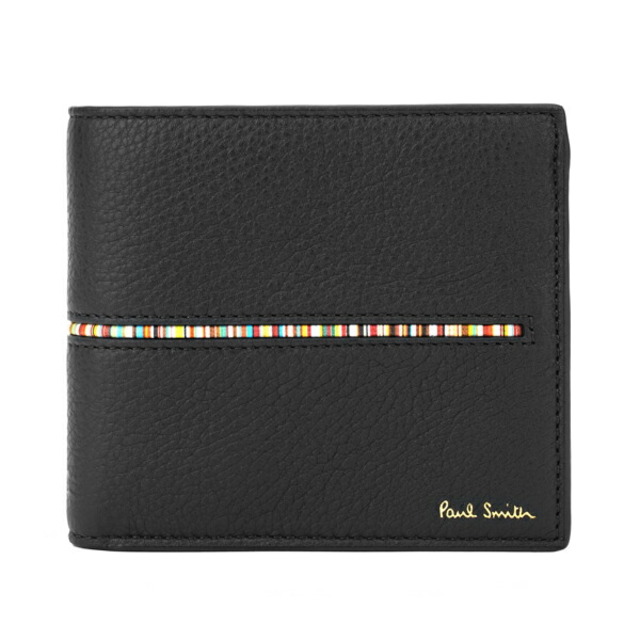 新品 ポールスミス PAUL SMITH 2つ折り財布 BILLFOLD AND COIN WALLET ブラック