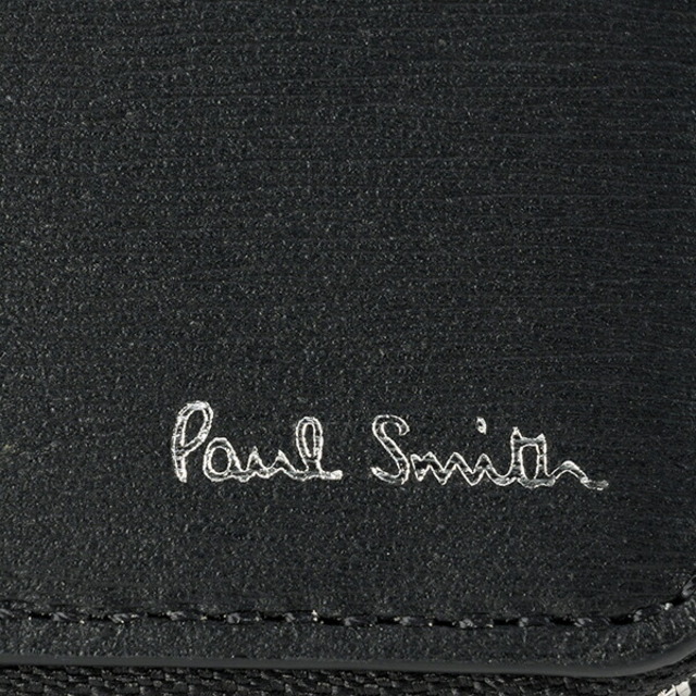 新品 ポールスミス PAUL SMITH 2つ折り財布 ZIP AROUND COMPACT WALLET ブラック 6