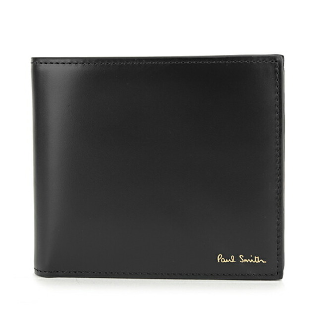 新品 ポールスミス PAUL SMITH 2つ折り財布 BILLFOLD AND COIN WALLET ブラック