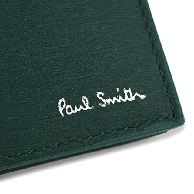 新品 ポールスミス PAUL SMITH 2つ折り財布 BILLFOLD AND COIN WALLET グリーン 深緑