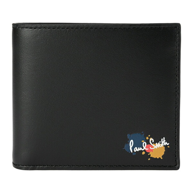 新品 ポールスミス PAUL SMITH 2つ折り財布 BILLFOLD AND COIN WALLET ブラック 黒