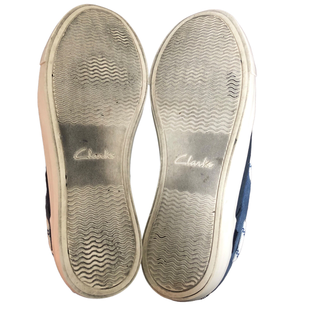 Clarks(クラークス)のclarks クラークス  デッキシューズ　レザー　キャンバス　ネイビーサイズ8 メンズの靴/シューズ(デッキシューズ)の商品写真