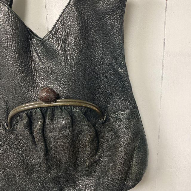 極上美品!erva がま口カンガルーバッグ グリーン アッシュペー