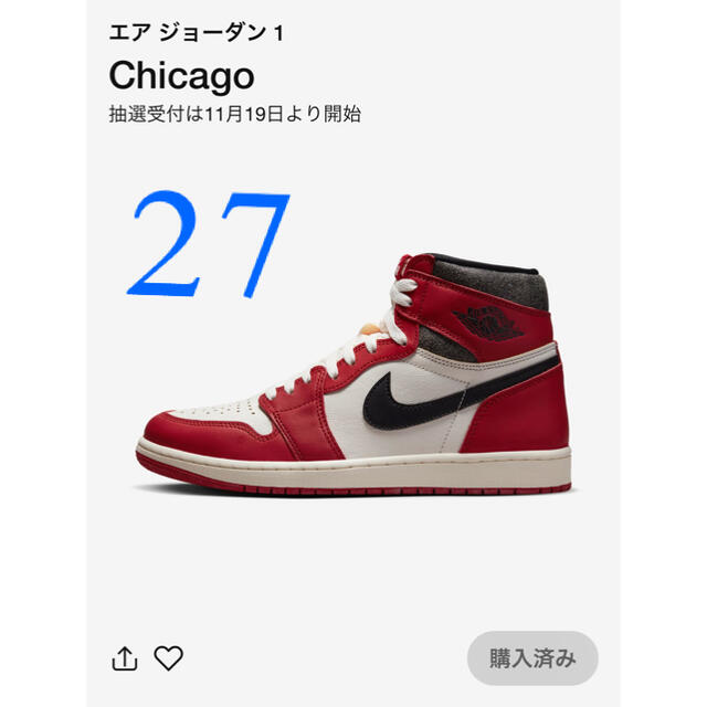 27cm AJ1 HIGH OG Lost & Found Chicago