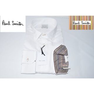 ポールスミス(Paul Smith)の新品☆Paul Smith ドレスシャツ ホワイト 袖マルチ XLサイズ(シャツ)
