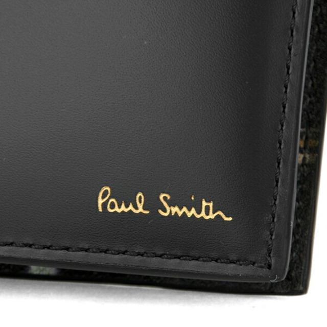 新品 ポールスミス PAUL SMITH 2つ折り財布 BILLFOLD AND COIN WALLET ブラック 黒