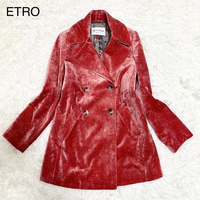 ETRO - 【希少 美品】ETRO エトロ コート 40 L相当 赤系 ダブル 