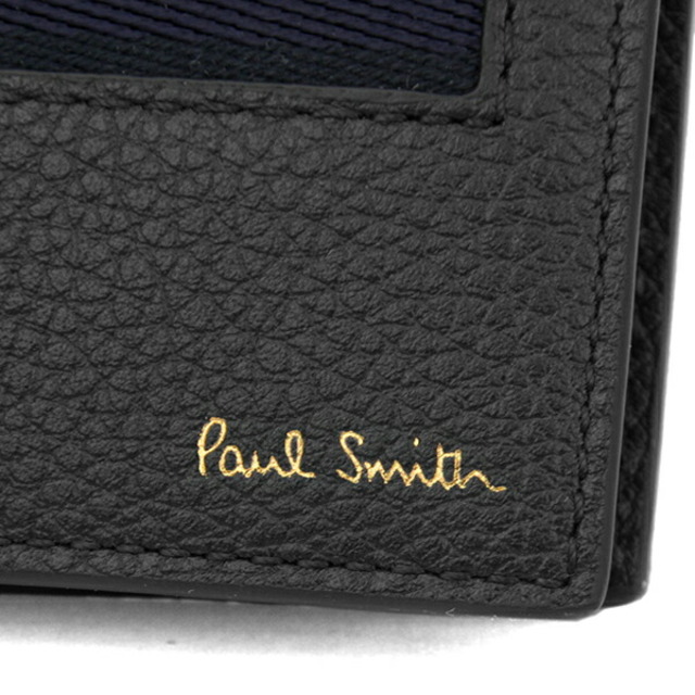 新品 ポールスミス PAUL SMITH 2つ折り財布 BILLFOLD AND COIN WALLET ブラック